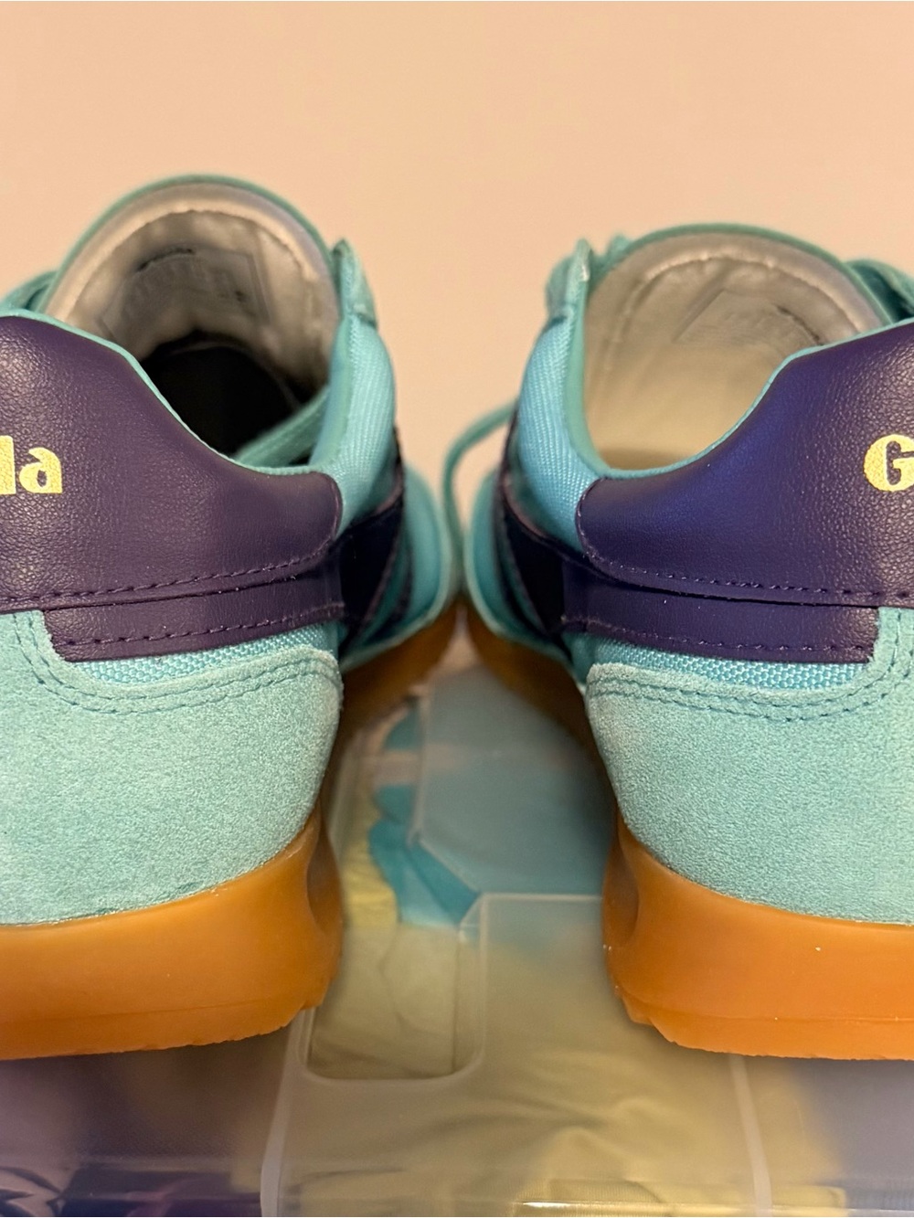 NEW Gola Tornado Women’s Sneakers. Sea mist/plum. Size 11. - Picture 2 of 3